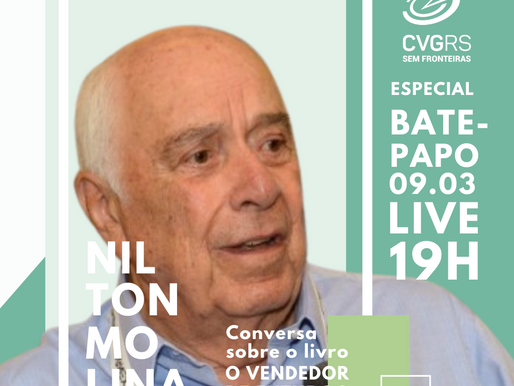 CVG RS REALIZA LIVE COM NILTON MOLINA, QUE APRESENTA O LIVRO “O VENDEDOR DE FUTUROS”