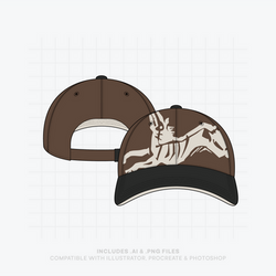 Customizable baseball cap vector mockup template for apparel designers and brand presentations