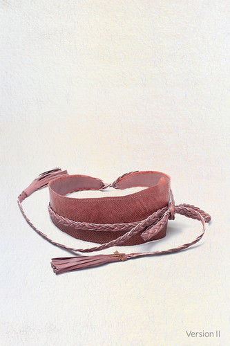 Fish Leather Belt Rusty Pink