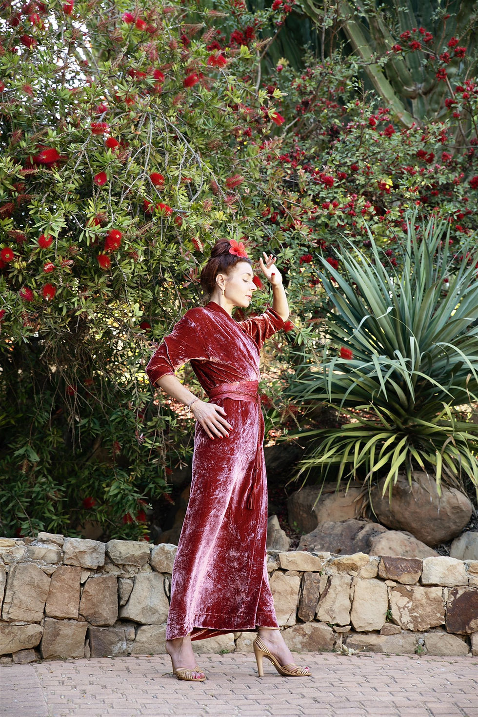 Thumbnail: Fish Leather Belt Red Velvet