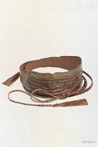 Fish Leather Belt Walnut