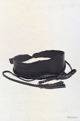 Fish Leather Belt Midnight Black