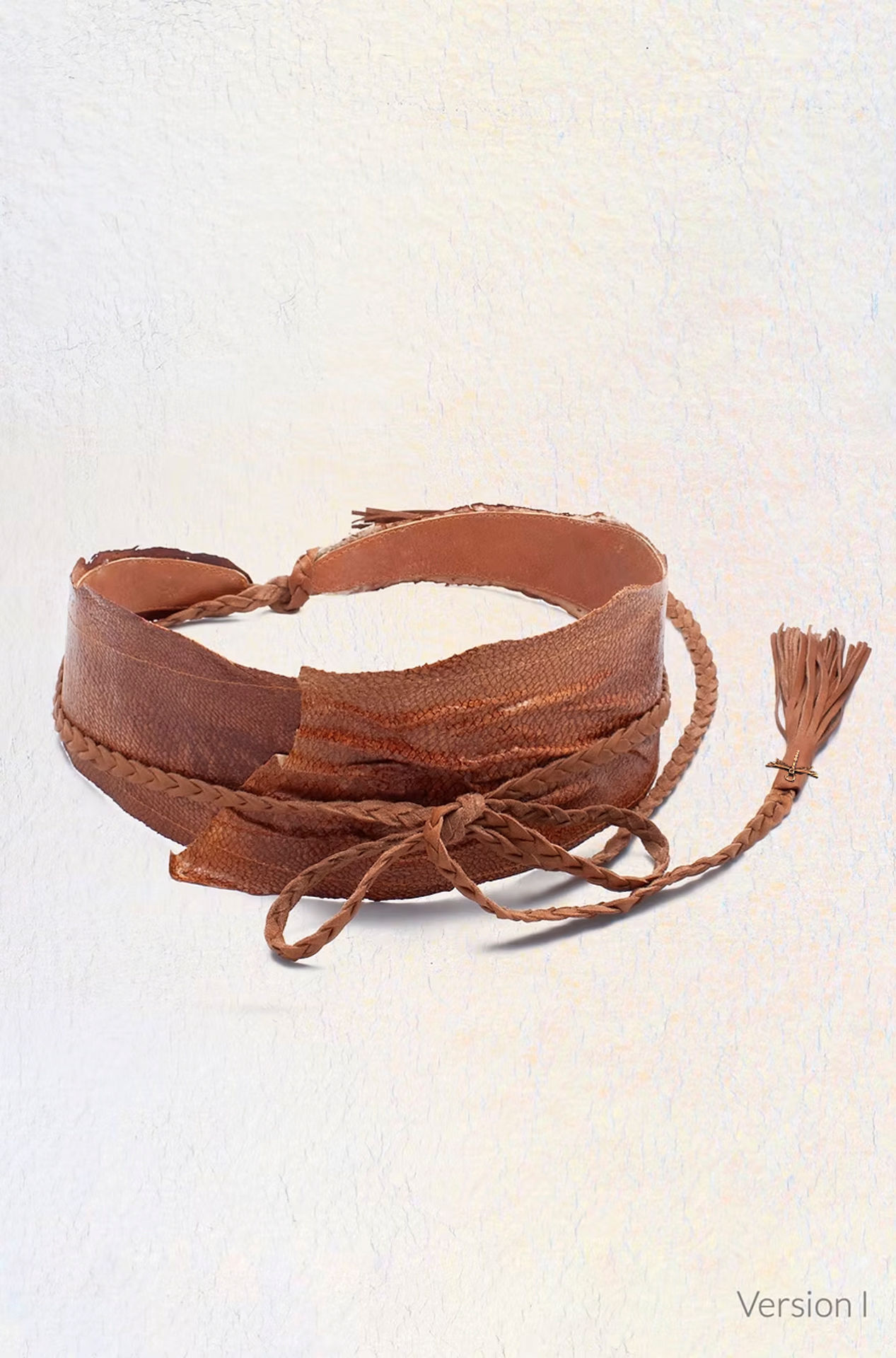 Fish Leather Belt Hazelnut