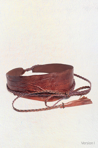 Fish Leather Belt Chestnut