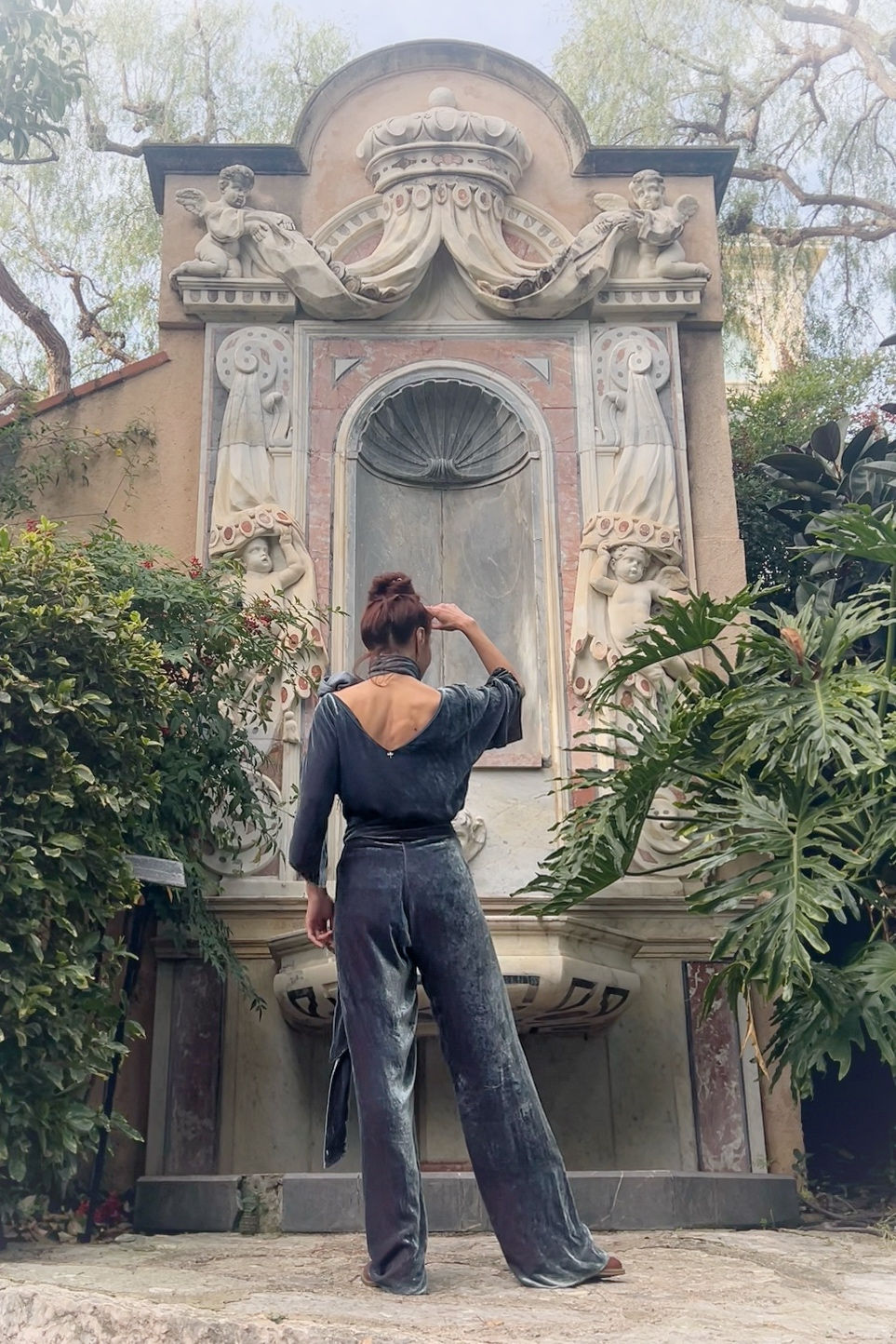 Thumbnail: "Lilith" Silk Velvet Wrap Trousers