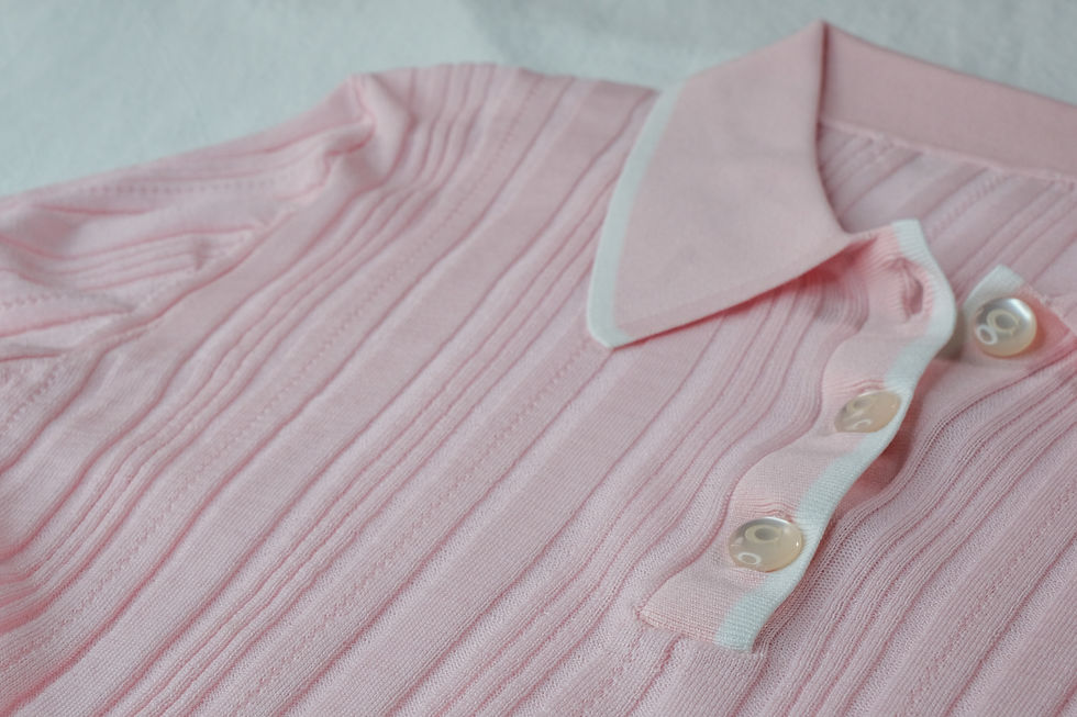 Thumbnail: 粉色POLO薄毛衣