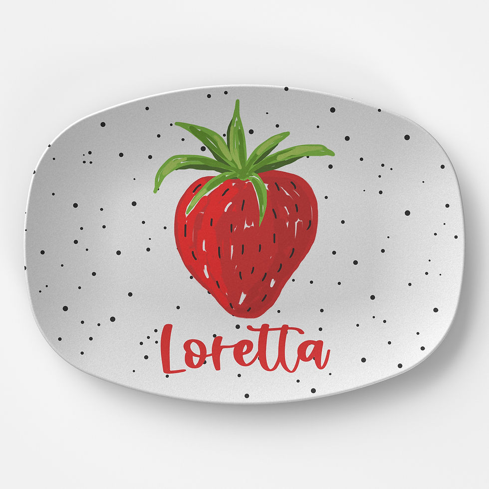 Personalized Strawberry Platter | Custom Gift for Garden Lover