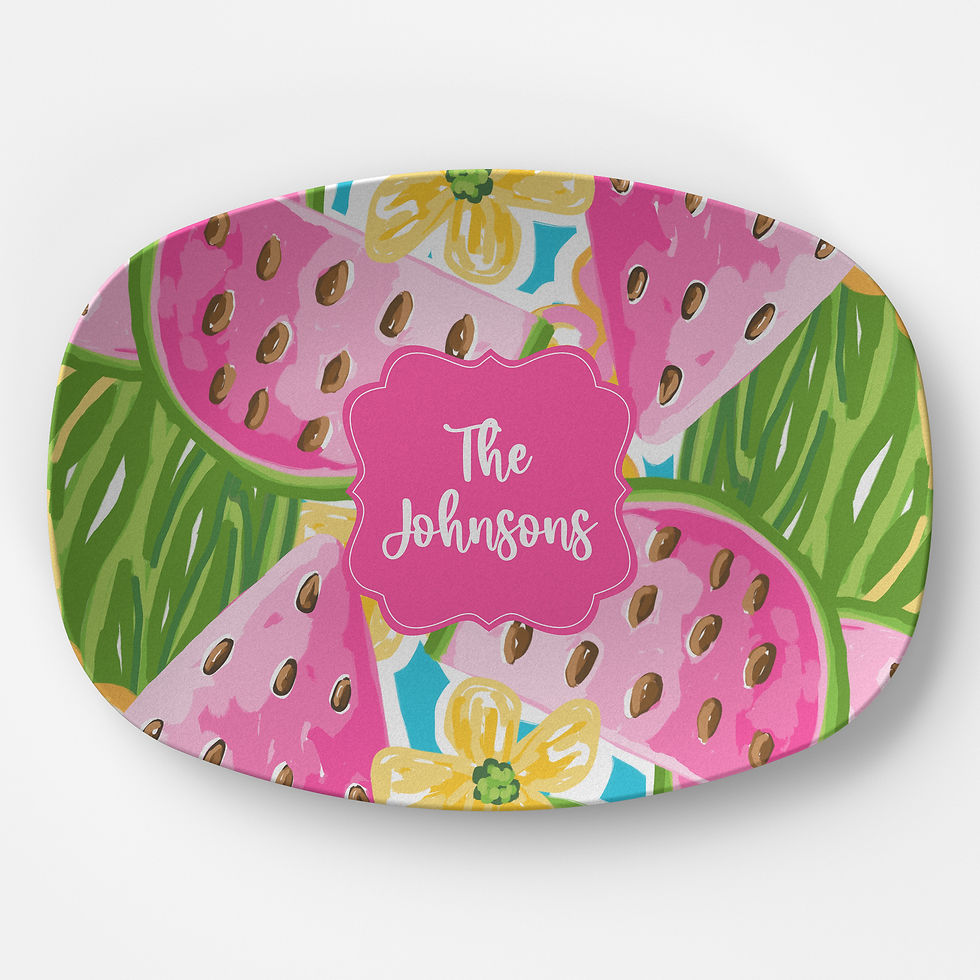 Personalized Watermelon Beach Platter | Custom Summertime Dining