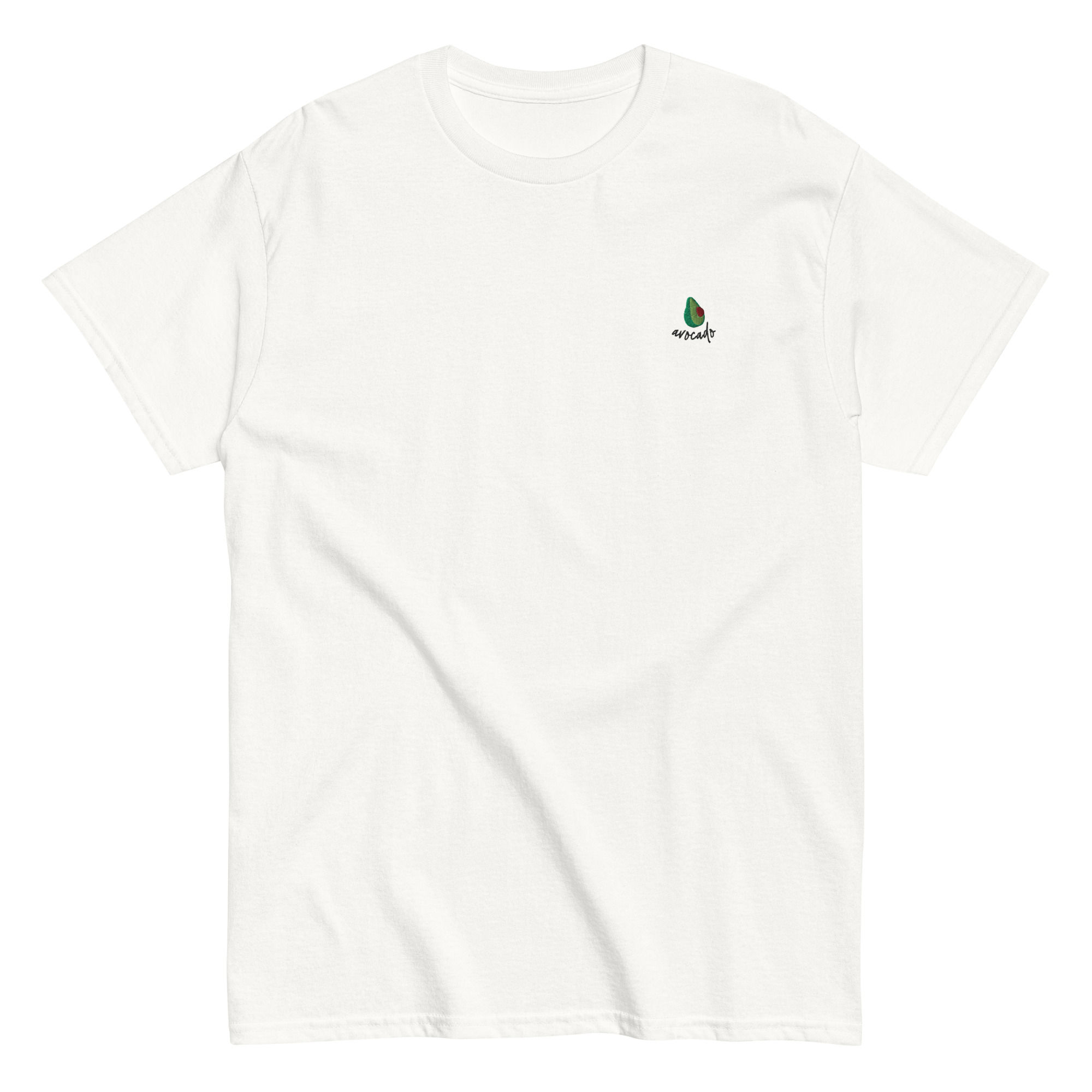 Avocado Embroidery T-Shirt: White