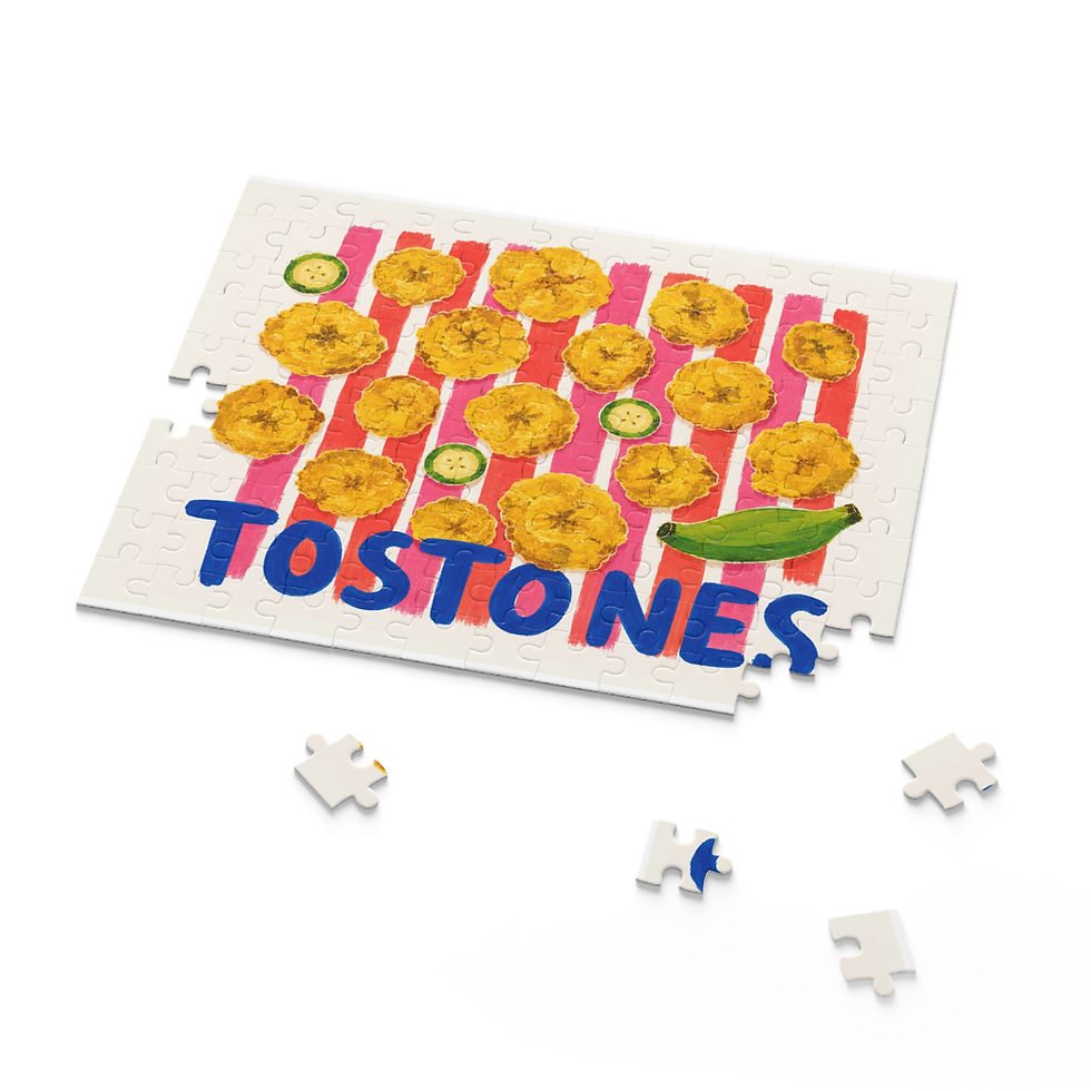 Thumbnail: Colorful family jigsaw puzzle featuring crispy fried tostones with pieces