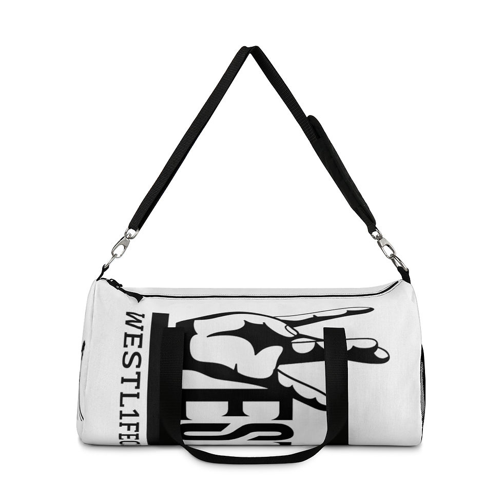 Thumbnail: "WL1FE Duffel Bag" - Graphic (Dubs Up), Black on White  
