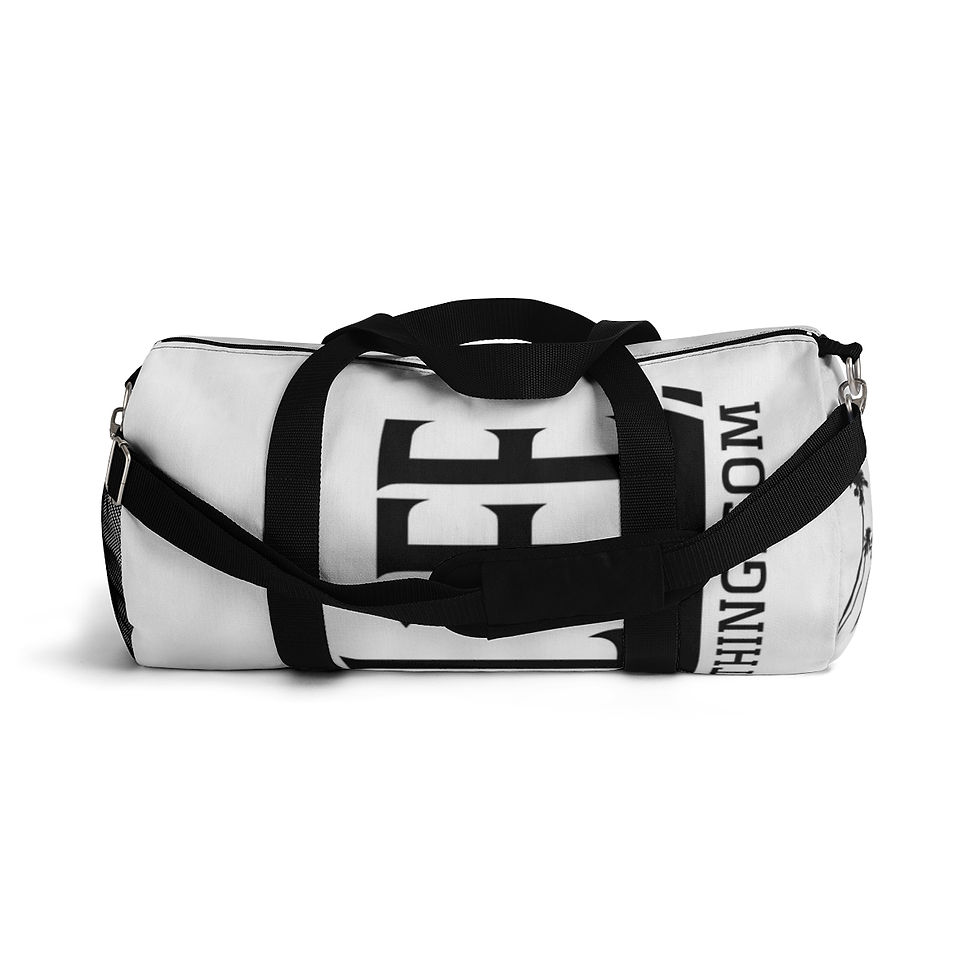 Thumbnail: "WL1FE Duffel Bag" - Graphic (Dubs Up), Black on White  