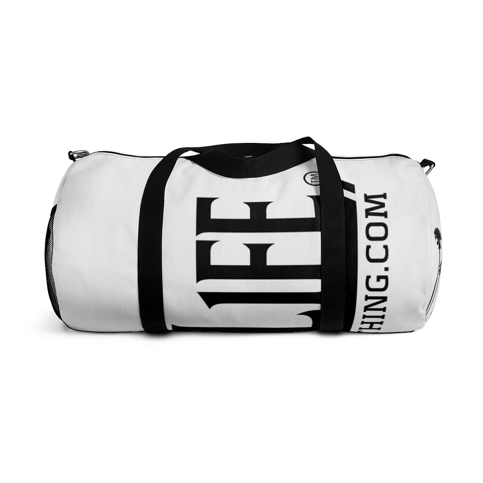 Thumbnail: "WL1FE Duffel Bag" - Graphic (Dubs Up), Black on White  