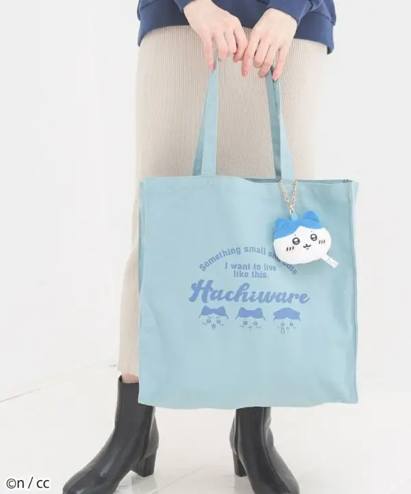 Chiikawa 掛飾公仔附單肩袋 Tote Bag (Hachiware 八字貓) (小八)