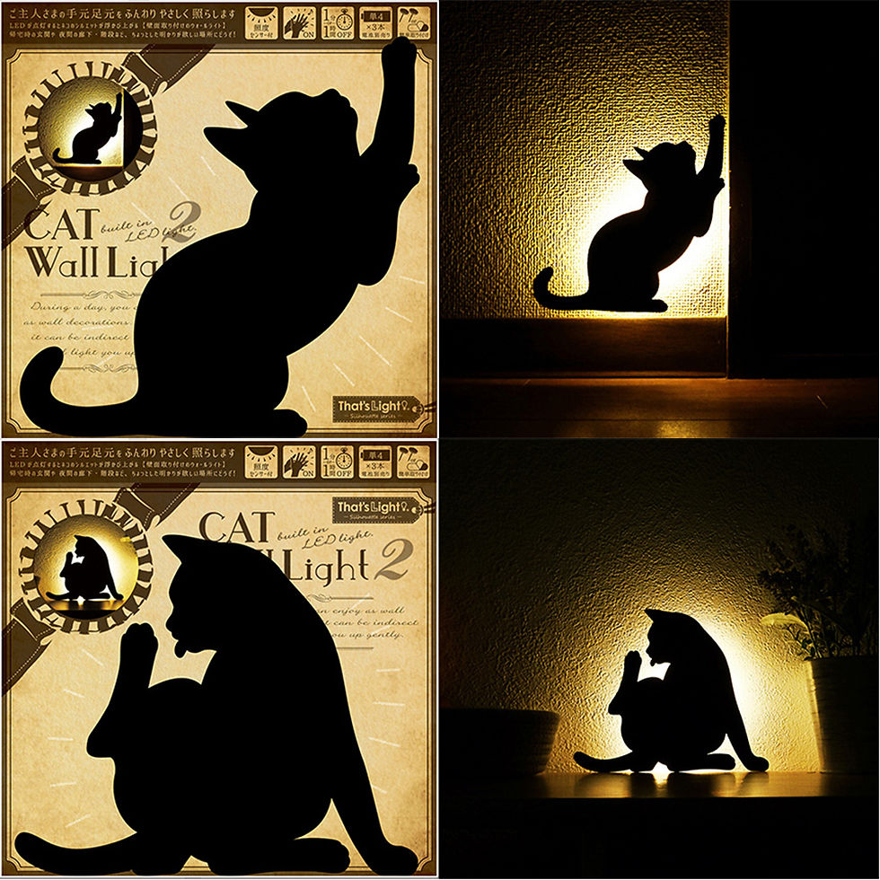 縮圖：日本製 Toyo Case 貓貓剪影LED壁燈
