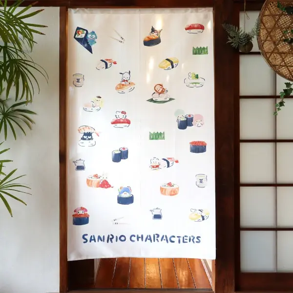 日本製 桐生のれん Sanrio 麻布風門簾 (Sanrio Characters x 壽司)