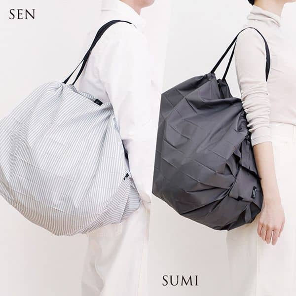 MARNA Shupatto Compact Bag Drop Black Vertical Drop Foldable Eco Bag - View #9