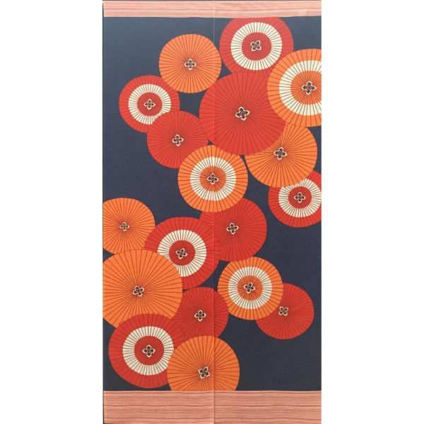 日本製桐生のれん 番傘條紋長門簾 85×170cm (長身尺寸)
