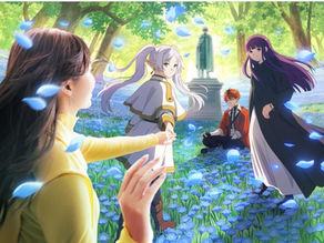 USJ《葬送的芙莉蓮》期間限定合作主視覺，呈現芙莉蓮與旅伴在魔法世界中展開旅程的場景。