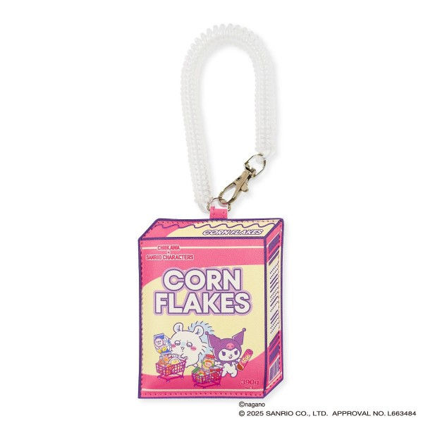 Chiikawa × Sanrio Characters 超市主題仿皮造型卡套 (Momonga x Kuromi)