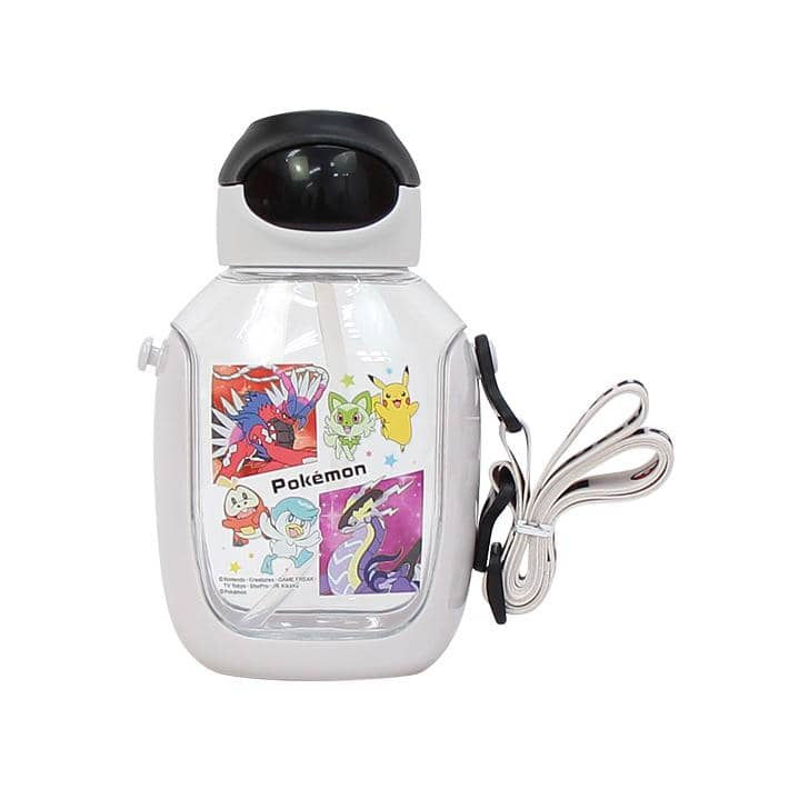 縮圖：(現貨) Pokemon 23N One Touch 透明飲管式水樽 (付肩帶) 530ml (Skater)