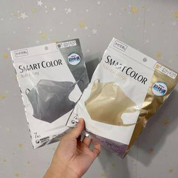 縮圖：(現貨) 3包 x Unicharm 超快適 SMART COLOR 成人口罩7個裝 (灰色/米黃色) 優惠套裝