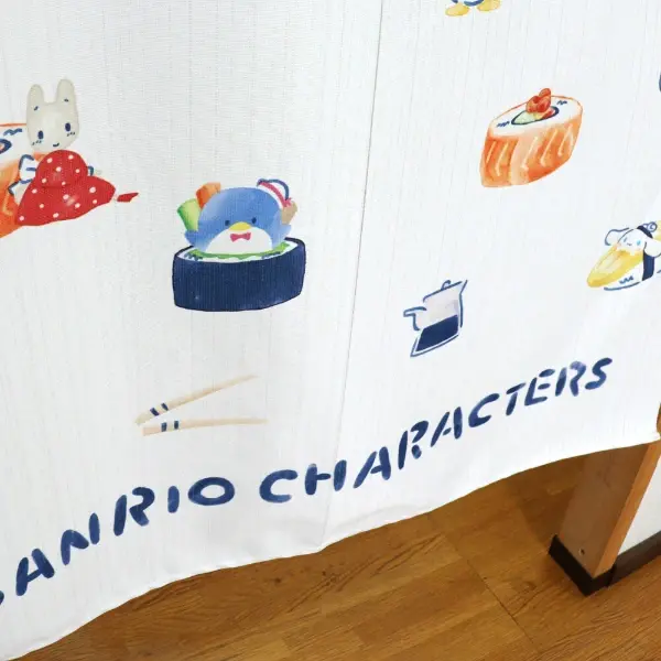 縮圖：日本製 桐生のれん Sanrio 麻布風門簾 (Sanrio Characters x 壽司)