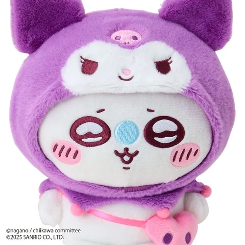 Chiikawa × Sanrio 聯名限定毛公仔(Kuromi x Momonga 飛鼠) (小桃