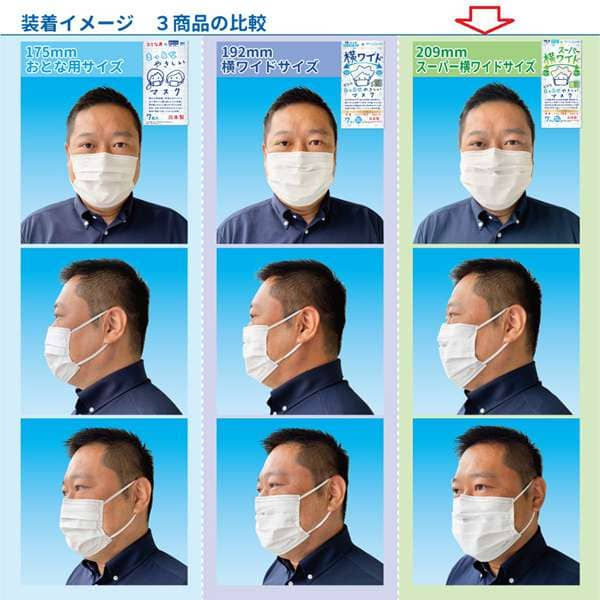 縮圖：日本製 Bihou 美保 Super Wide 特大臉尺寸成人口罩7個裝 (20.9cm)