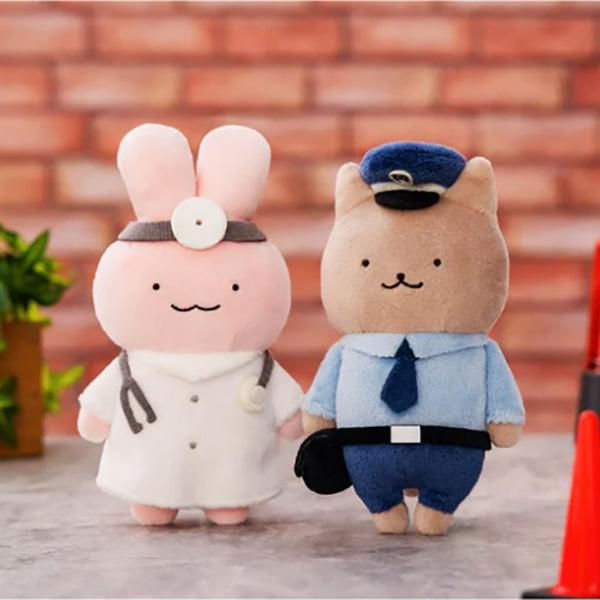 縮圖：White Tiger and Black Tiger小白虎與黑虎蝦毛公仔掛飾 (兔兔醫生)