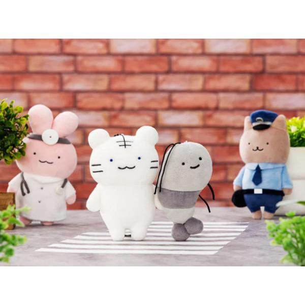 縮圖：White Tiger and Black Tiger小白虎與黑虎蝦毛公仔掛飾 (兔兔醫生)