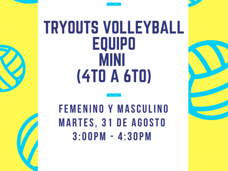 Tryouts Volleyball (Equipos Mini y Juvenil)