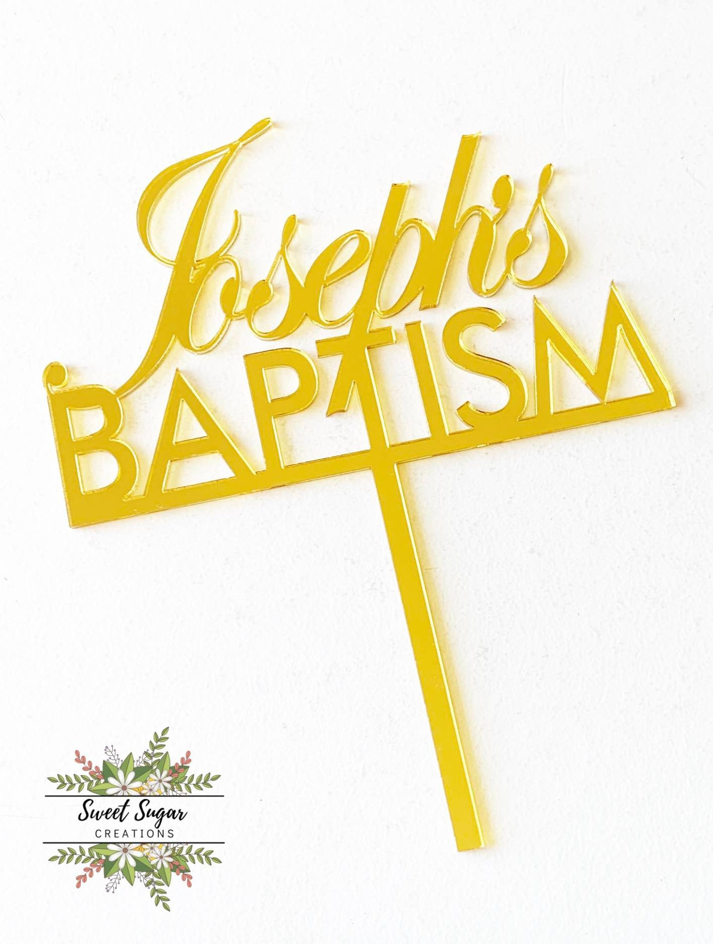 Custom Name with Baptism Cake Topper