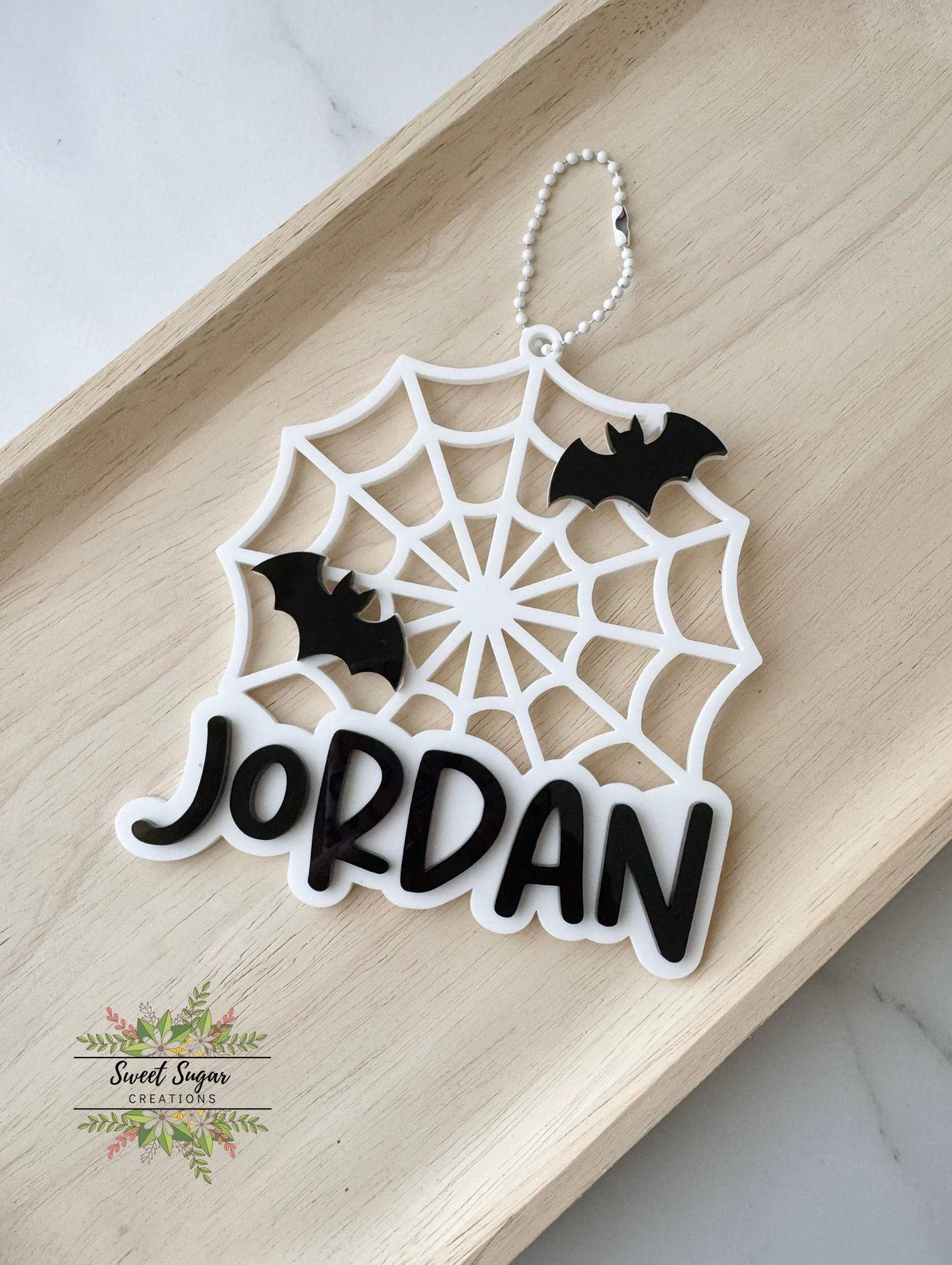 Spooky Web Acrylic Tag