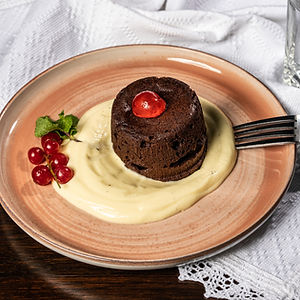 Fondant de ciocolată cu sos de vanilie (150 g)