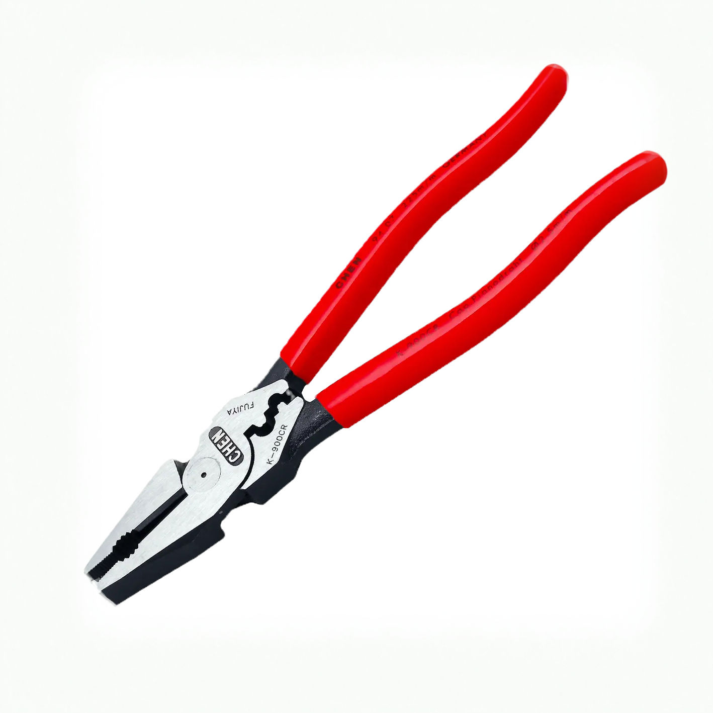 FUJIYA MADE IN TAIWAN K-900CR 9" LINESMAN PLIER WITH WIRE CRIMPER