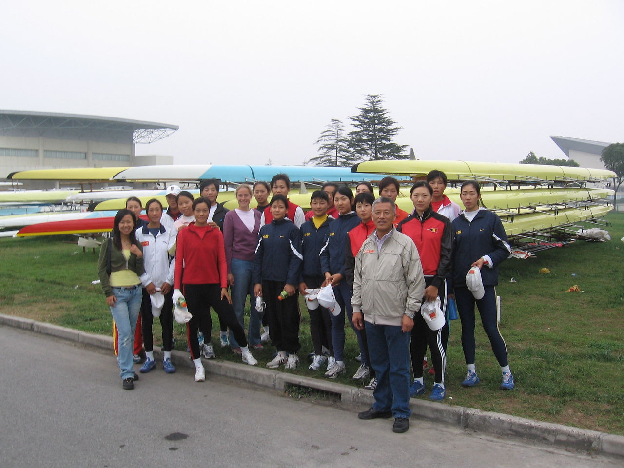 Visiting the Shanghai racing HQ with national coach Zhou