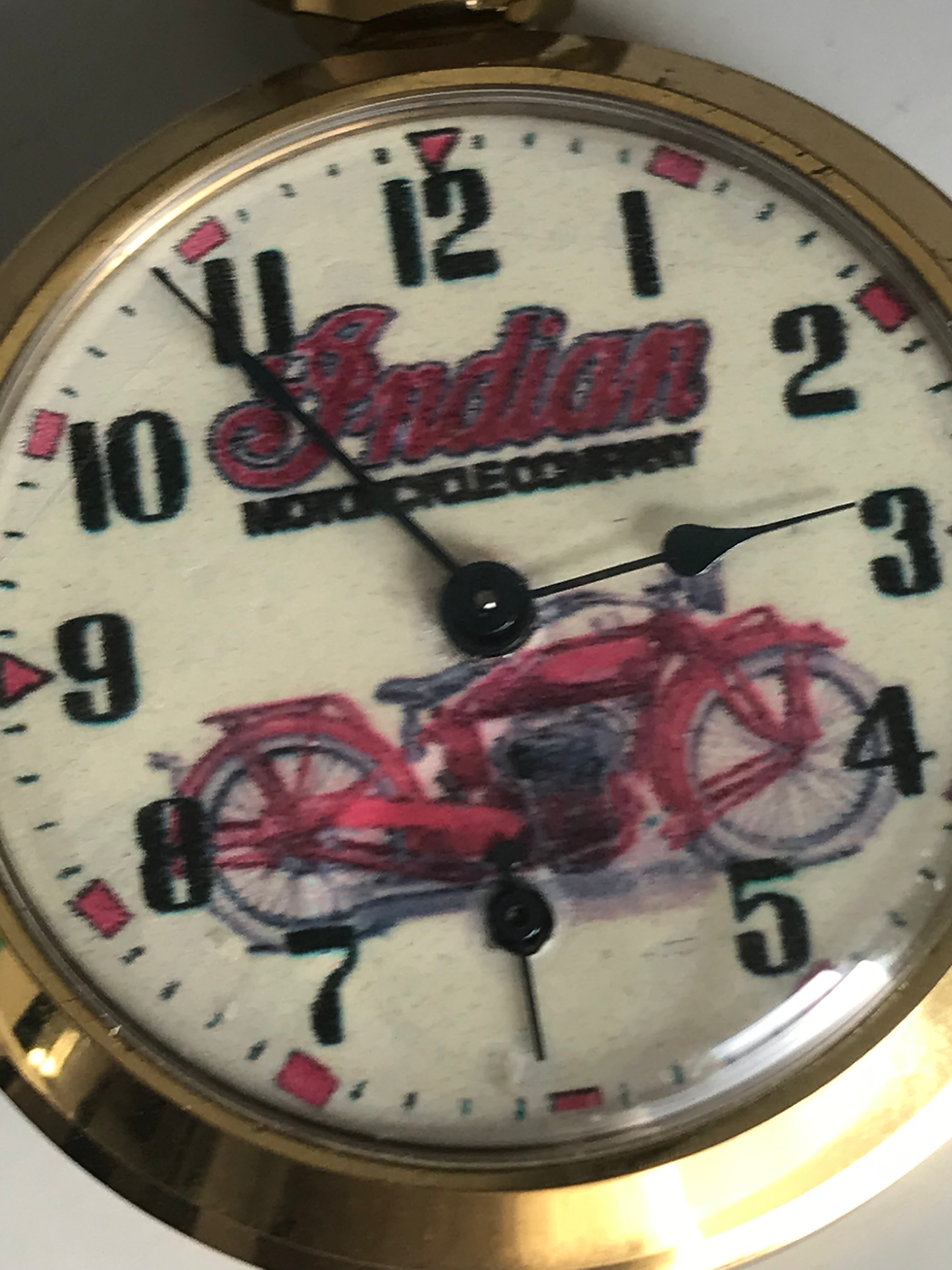 Thumbnail: Vintage INDIAN Motorcycles advertising dial pocket watch