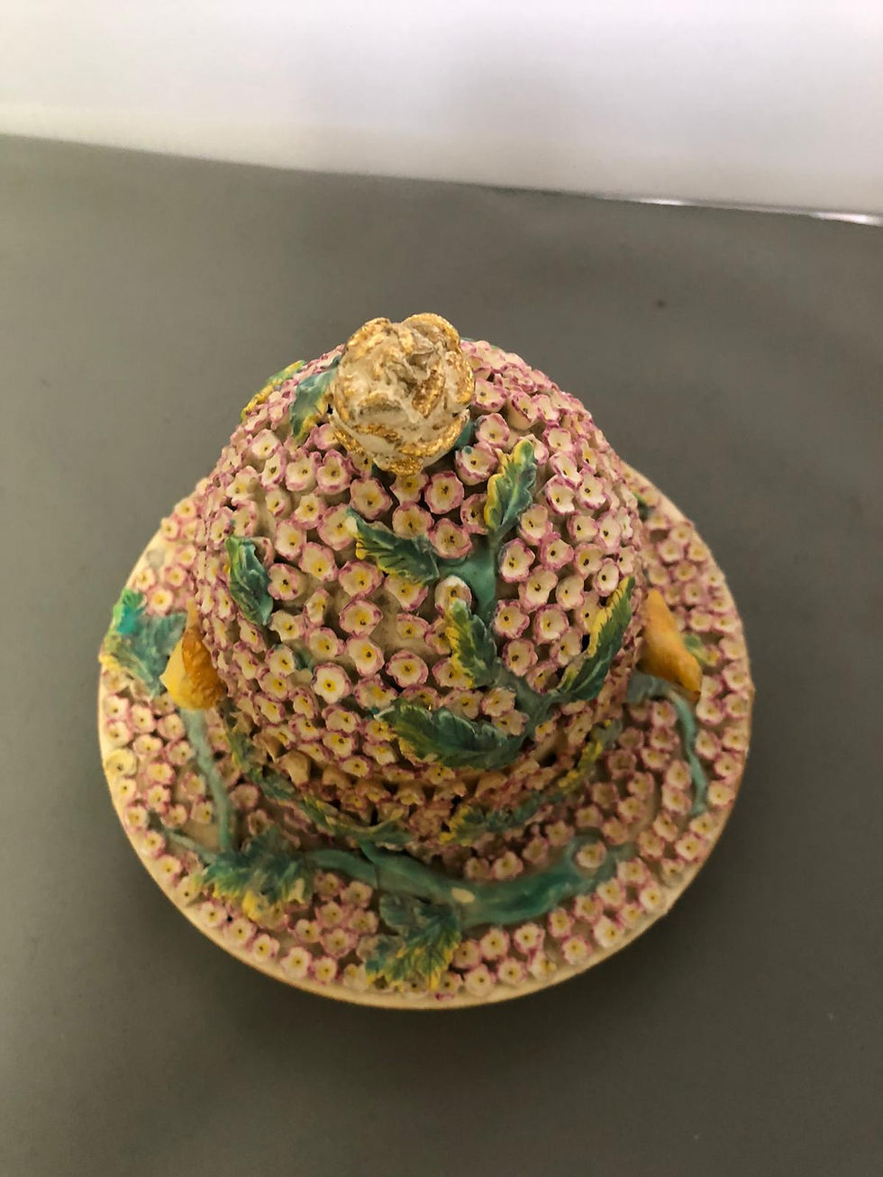 Thumbnail: RARE PINK MAYFLOWER CHOCOLATE CUP WITH CANARIES