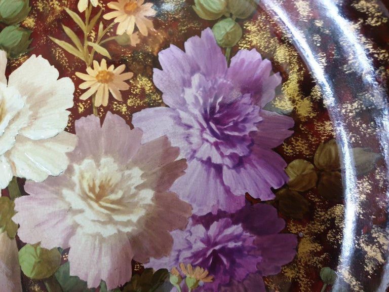 Thumbnail: Maastricht Handpainted Signed Ceramic Bronze Wall Decoration