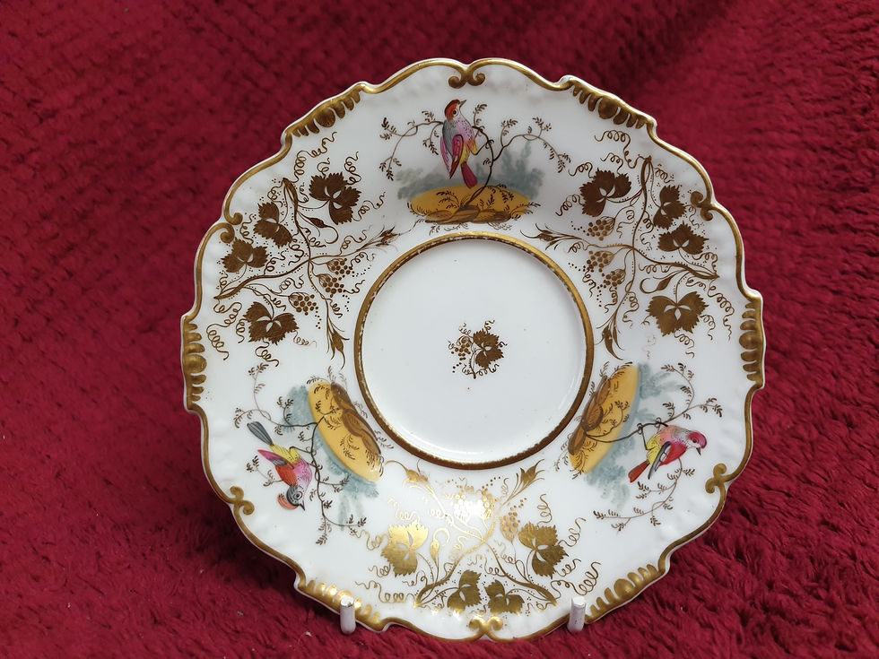 Thumbnail: White Handpainted H&R Daniel Cup and Saucer