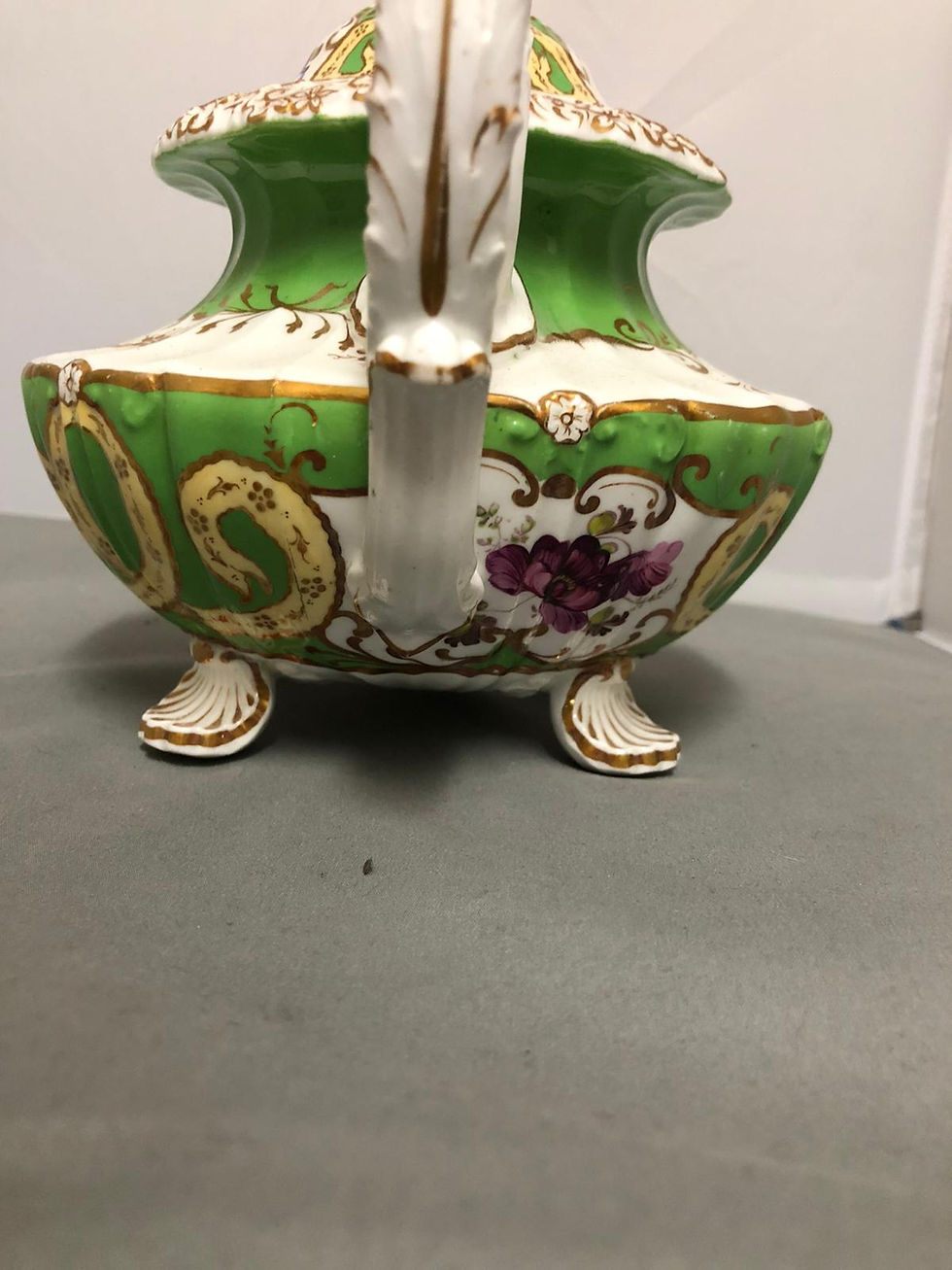 Thumbnail: H&R DANIEL GREEN RIBBED SHELL TEAPOT