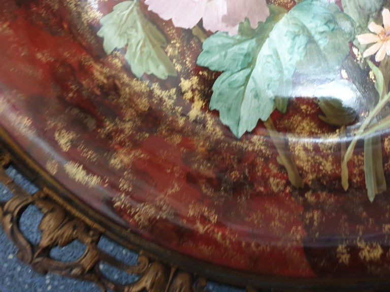 Thumbnail: Maastricht Handpainted Signed Ceramic Bronze Wall Decoration