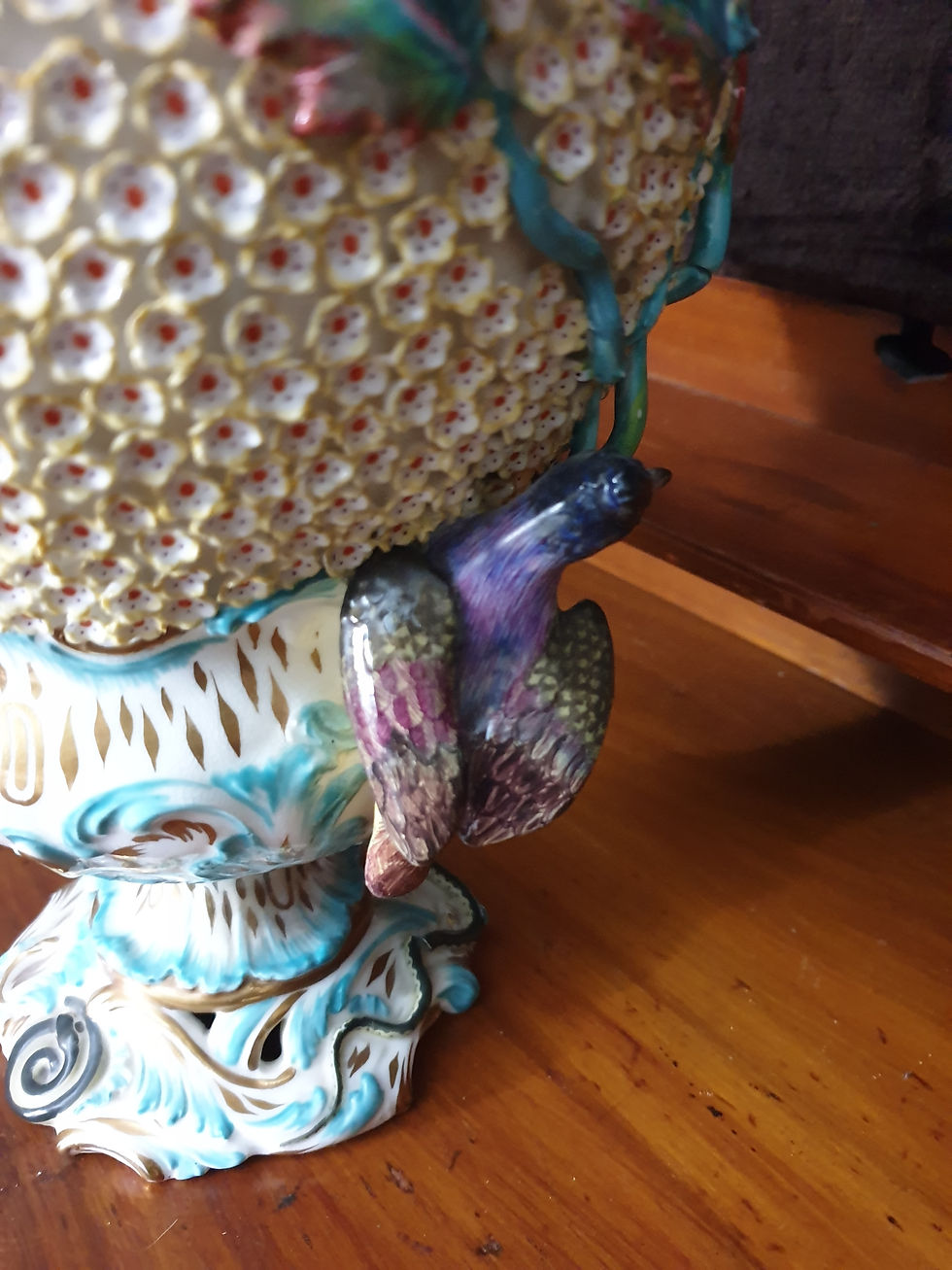 Thumbnail: Coalport Bird Encrusted Exhibition Vase