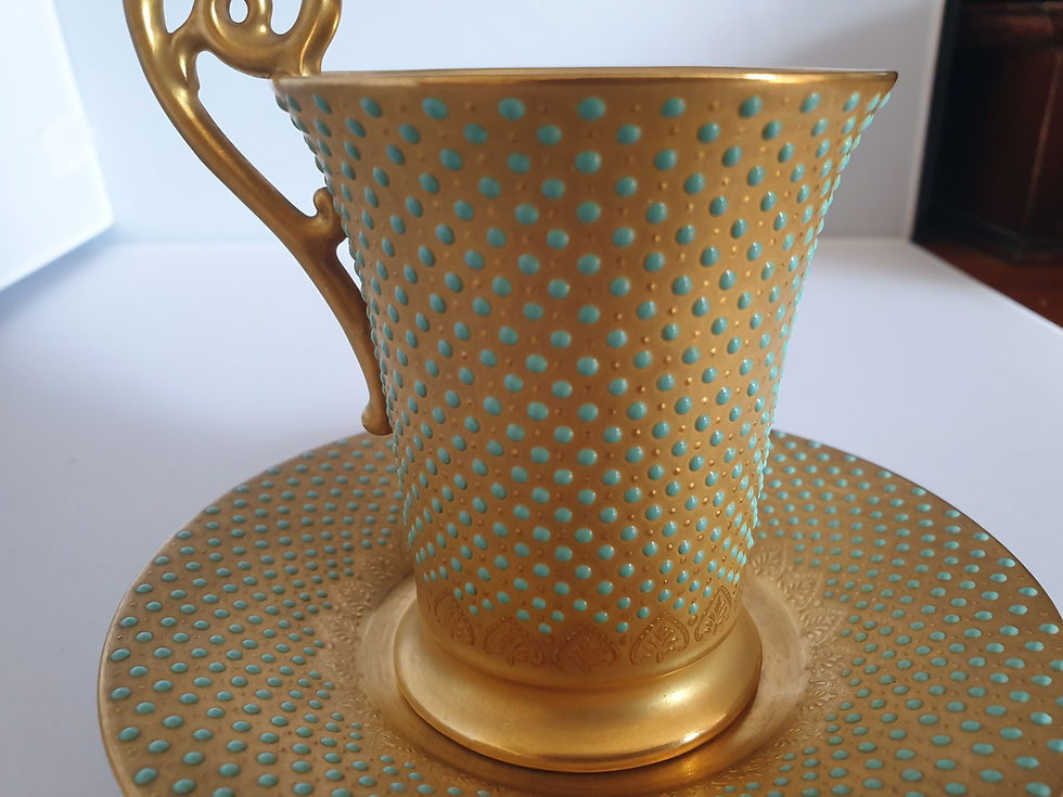 Thumbnail: Coalport Fully Jewelled Chocolate/Tea Cup