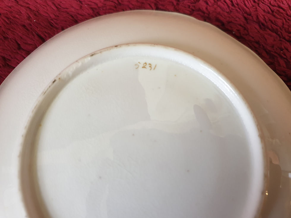 Thumbnail: Grey Handpainted H&R Daniel Cup and Saucer