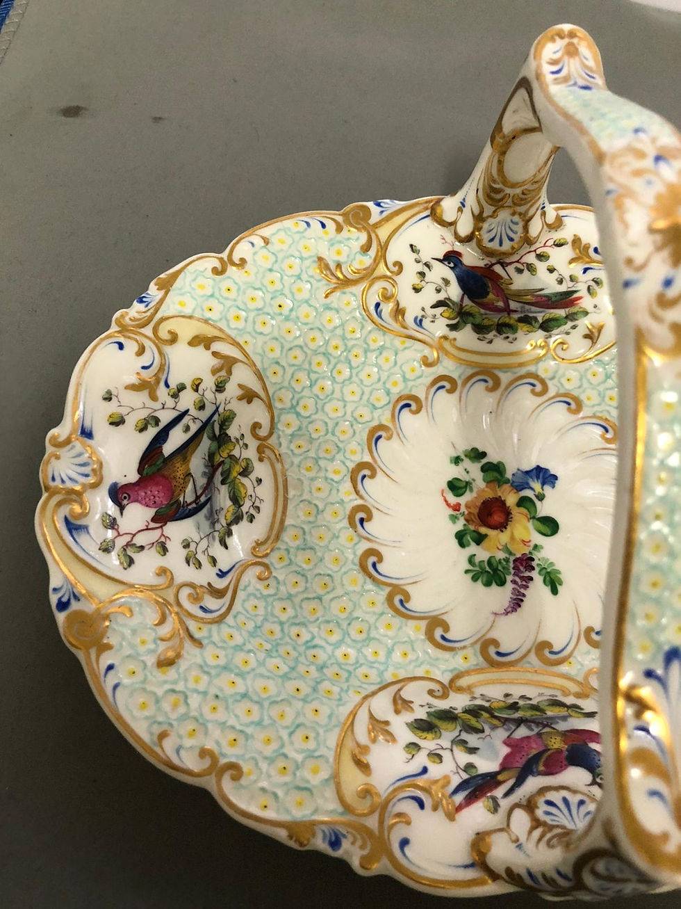 Thumbnail: MAYFLOWER TURQUOISE BLUE BASKET WITH PEACOCKS