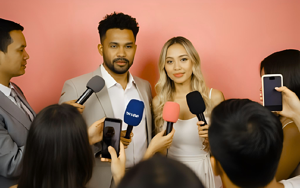 Pessoa falando ao microfone em uma entrevista