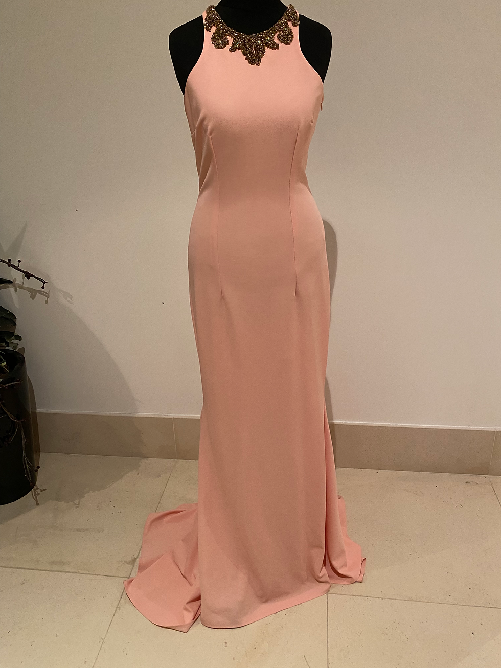 Peach Backless Embellished