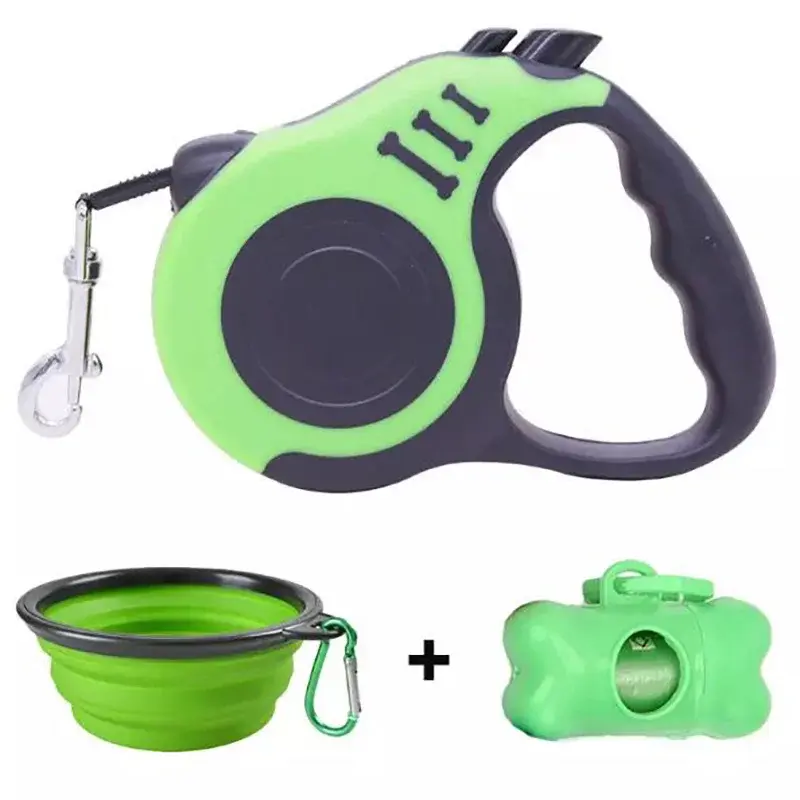 Thumbnail: Dog Leash With Dog Poop Waste Bag Dispenser and Dog Bowl